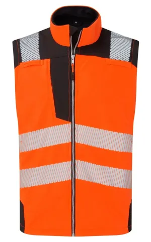 Portwest PW325 Hi-Vis Softshell Gilet (3L) Oranje/zwart voorkant