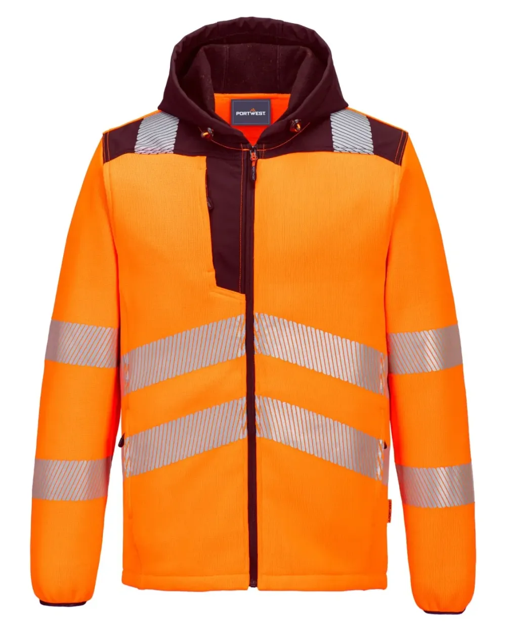 Portwest PW335 Hi-Vis Technical Fleece Oranje/zwart voorkant