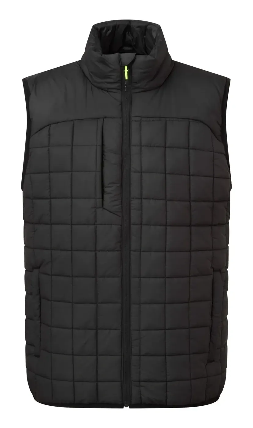 Portwest PW339 PW3 Square Baffle Bodywarmer Zwart voorkant