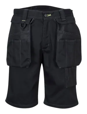 Portwest PW345 PW3 Korte Werkbroek met holsterzakken Zwart voorkant