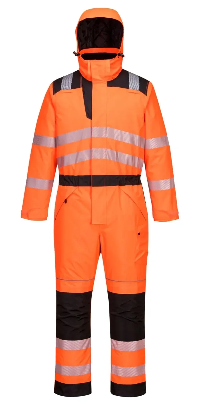 Portwest PW352 PW3 Hi-Vis Winteroverall Oranje/zwart voorkant