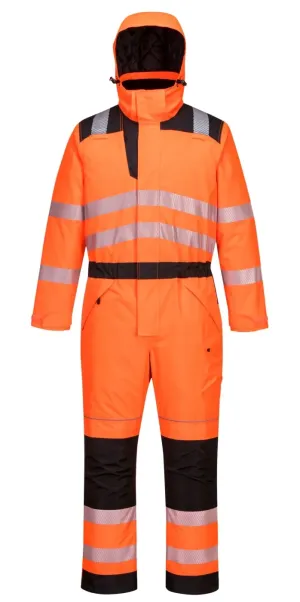 Portwest PW352 PW3 Hi-Vis Winteroverall Oranje/zwart voorkant