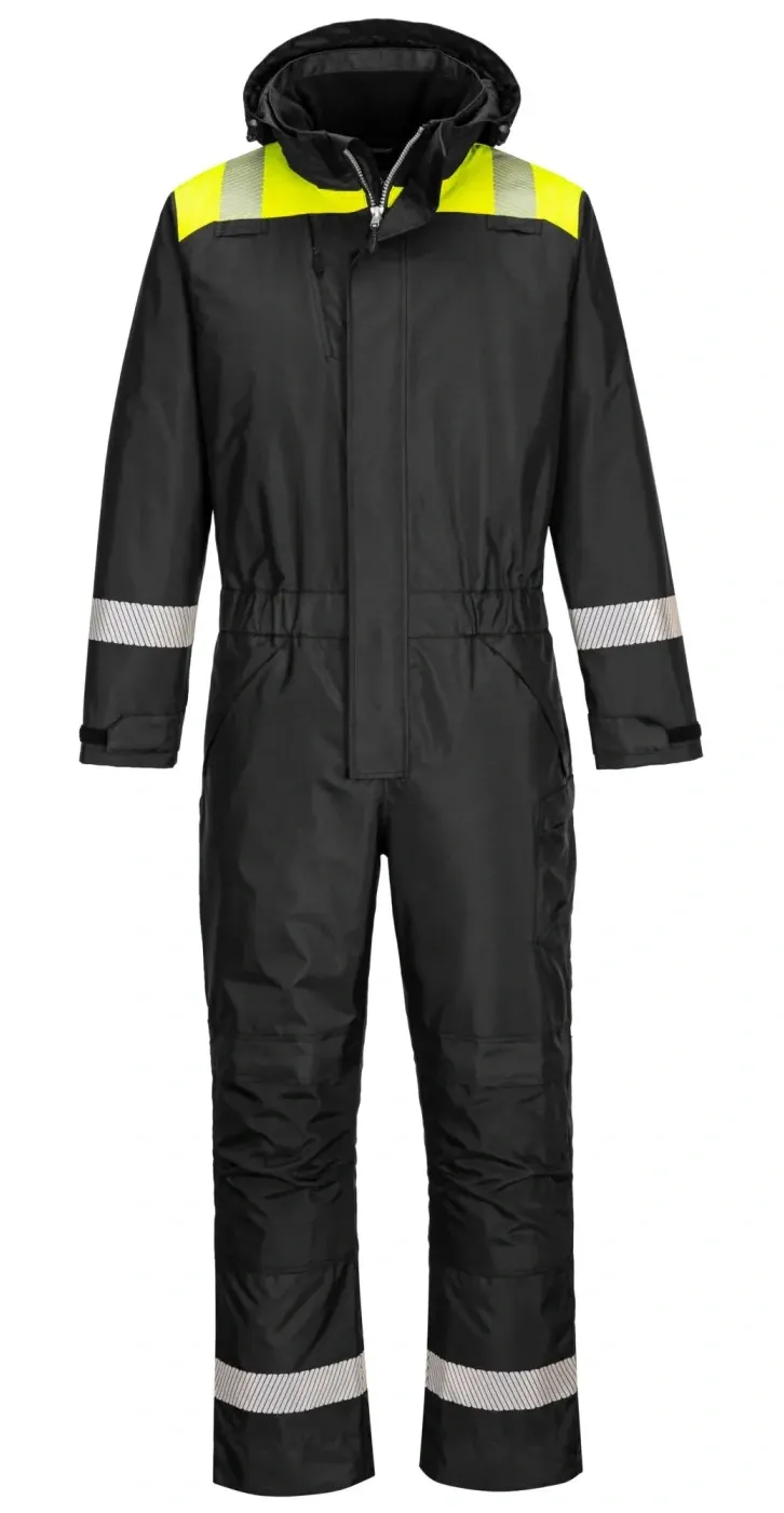 Portwest PW353 PW3 Winteroverall Zwart/Geel voorkant
