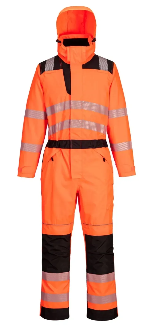 Portwest PW355 PW3 Hi-Vis Regenoverall Oranje/zwart voorkant