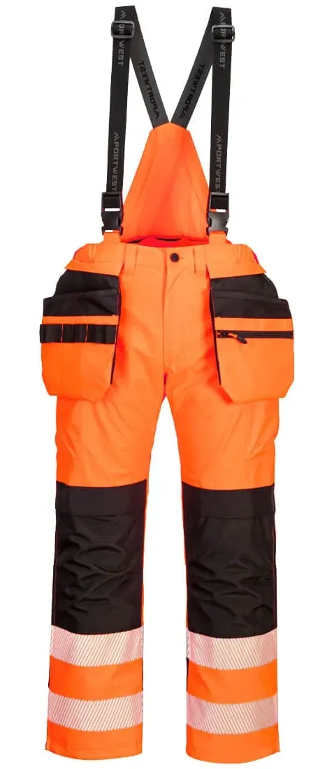 Portwest PW356 PW3 Hi-Vis Regen Amerikaanse Overall Oranje/zwart voorkant