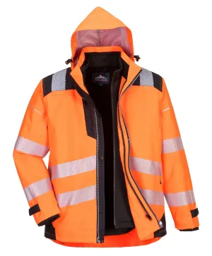 Portwest PW365 PW3 Hi-Vis 3-in-1 Jack Oranje/zwart voorkant