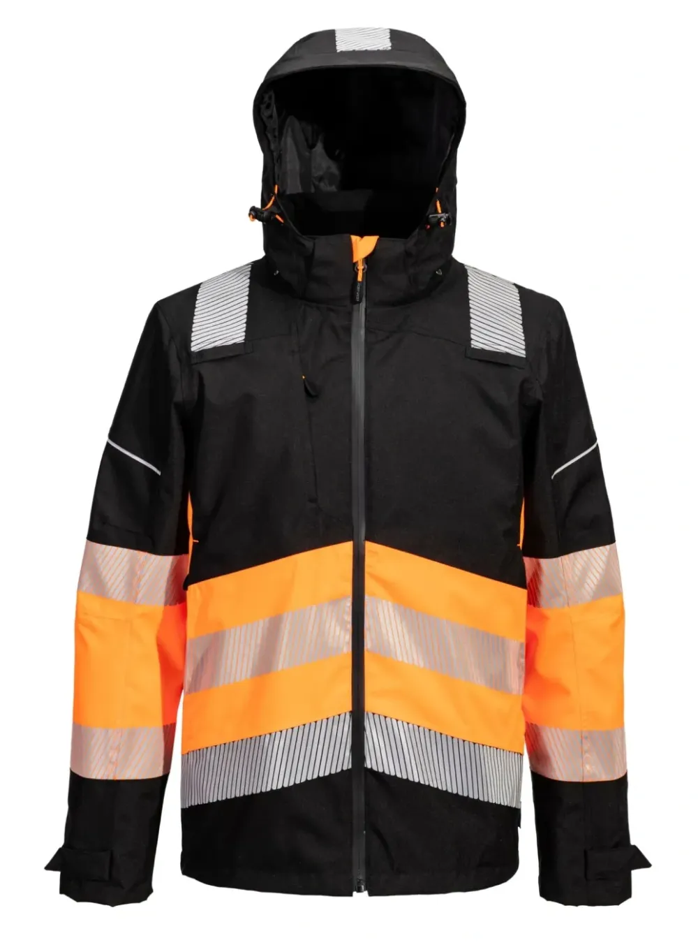 Portwest PW368 PW3 Hi-Vis Klasse 1 extreme Regenjack Oranje/zwart voorkant