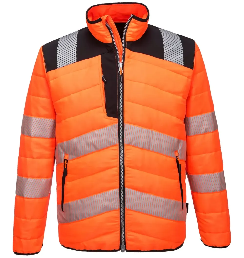 Portwest PW371 PW3 Hi-Vis gewatteerd Jack Oranje/zwart voorkant