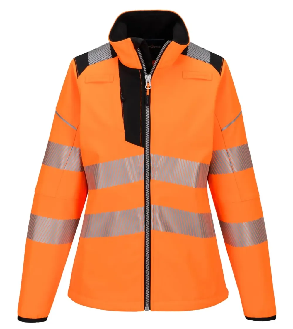 Portwest PW381 PW3 Hi-Vis Softshell voor dames Oranje/zwart voorkant