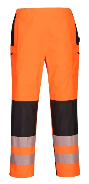Portwest PW386 PW3 Hi-Vis Dames Regenbroek Oranje/zwart voorkant