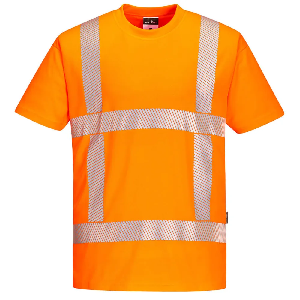 Portwest R413 RWS Hi-Vis T-shirt K/M Oranje voorkant