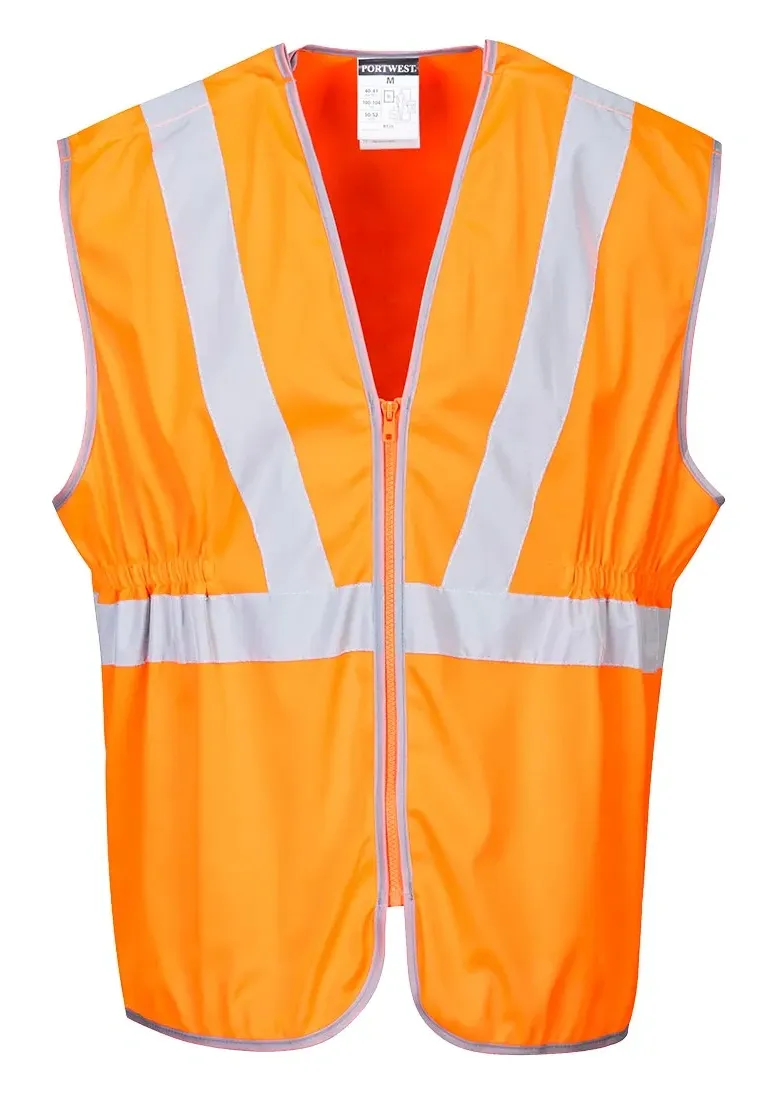 Portwest RT20 Hi-Vis Lang Vest, RIS Oranje voorkant