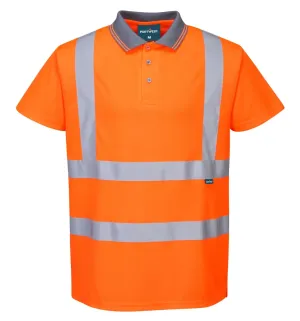 Portwest RT22 Hi-Vis Korte Mouw Polo RIS Oranje voorkant