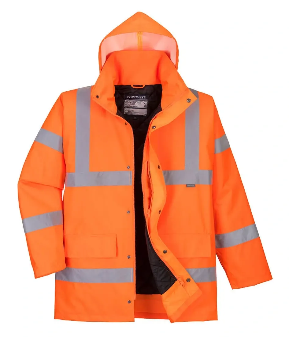 Portwest RT30 Hi-Vis winter Verkeersjack Oranje voorkant
