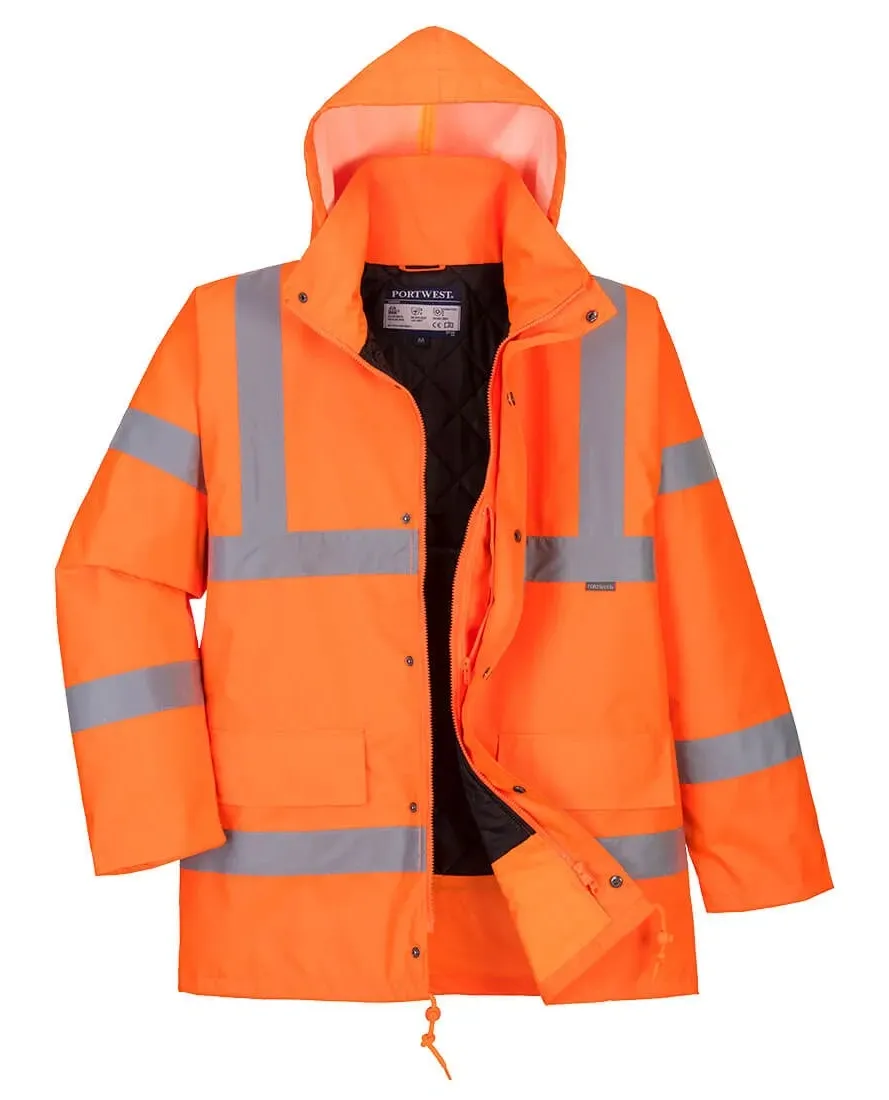 Portwest RT34 Hi-Vis Ademend Winter Traffic Jack Oranje voorkant