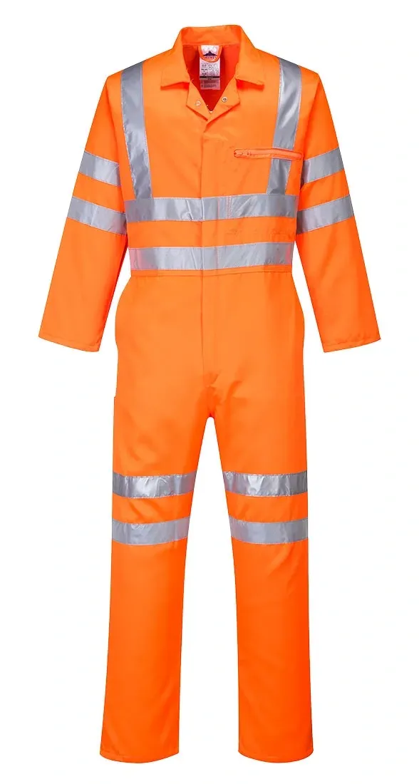 Portwest RT42 Hi-Vis Poly Katoenen Service Overall Oranje voorkant
