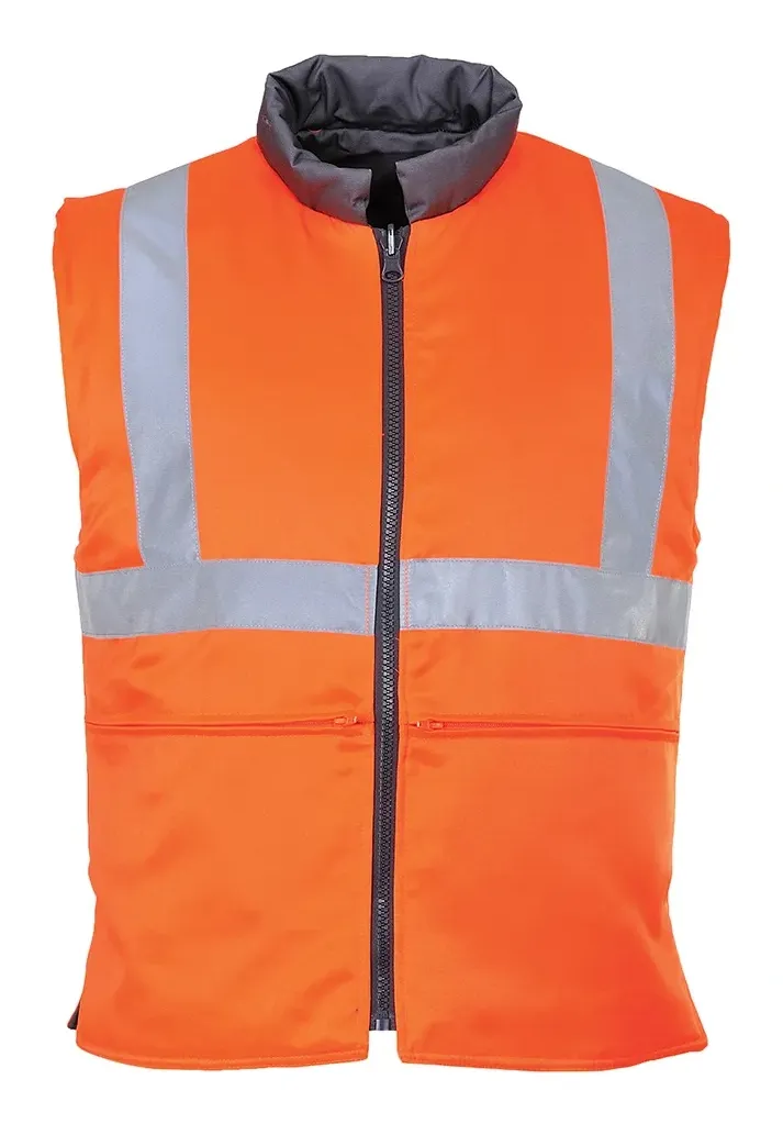 Portwest RT44 Hi-Vis Omkeerbare Bodywarmer Oranje voorkant