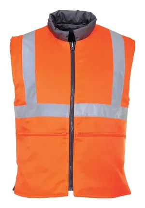 Portwest RT44 Hi-Vis Omkeerbare Bodywarmer Oranje voorkant