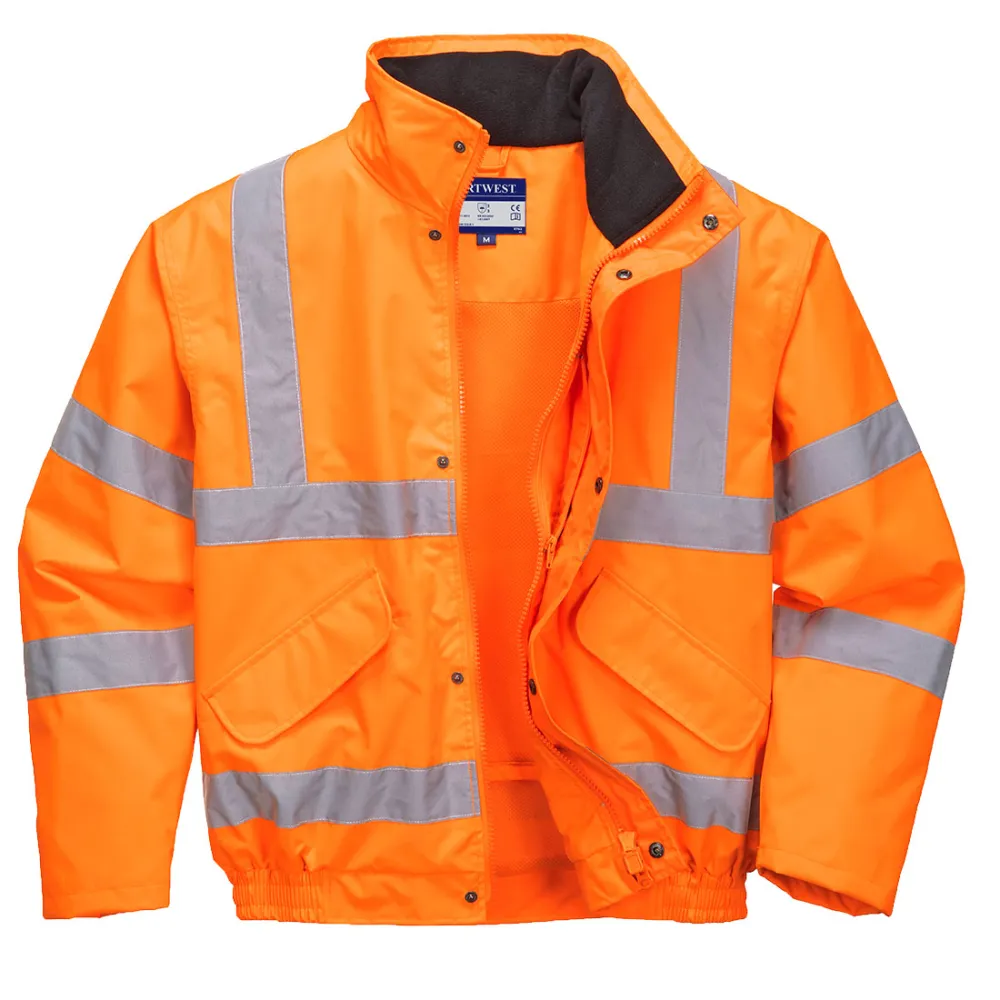 Portwest RT62 Hi-Vis Ademende Bomberjack Oranje voorkant