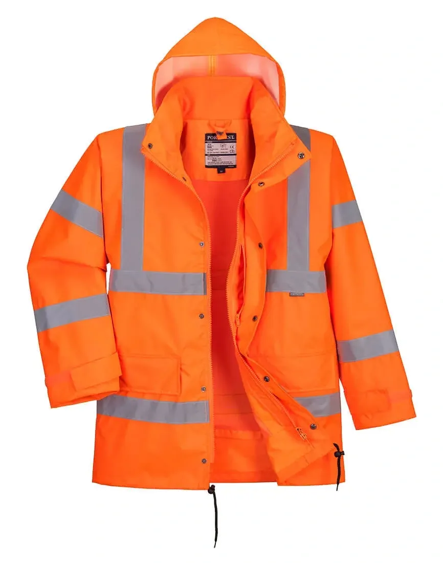 Portwest RT63 Hi-Vis Ademend Jack (interactive) Oranje voorkant