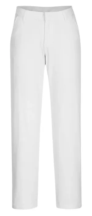 Portwest S235 Dames Stretch Slim Chino Broek Wit voorkant