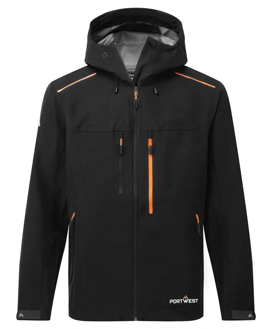Portwest S385 Shell Regenjas Zwart voorkant