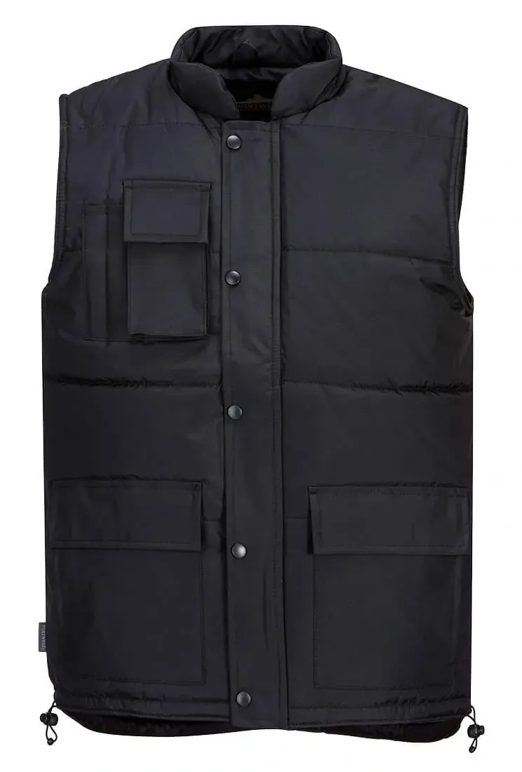 Portwest S415 Klassieke Bodywarmer Zwart voorkant