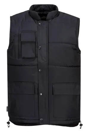 Portwest S415 Klassieke Bodywarmer Zwart voorkant