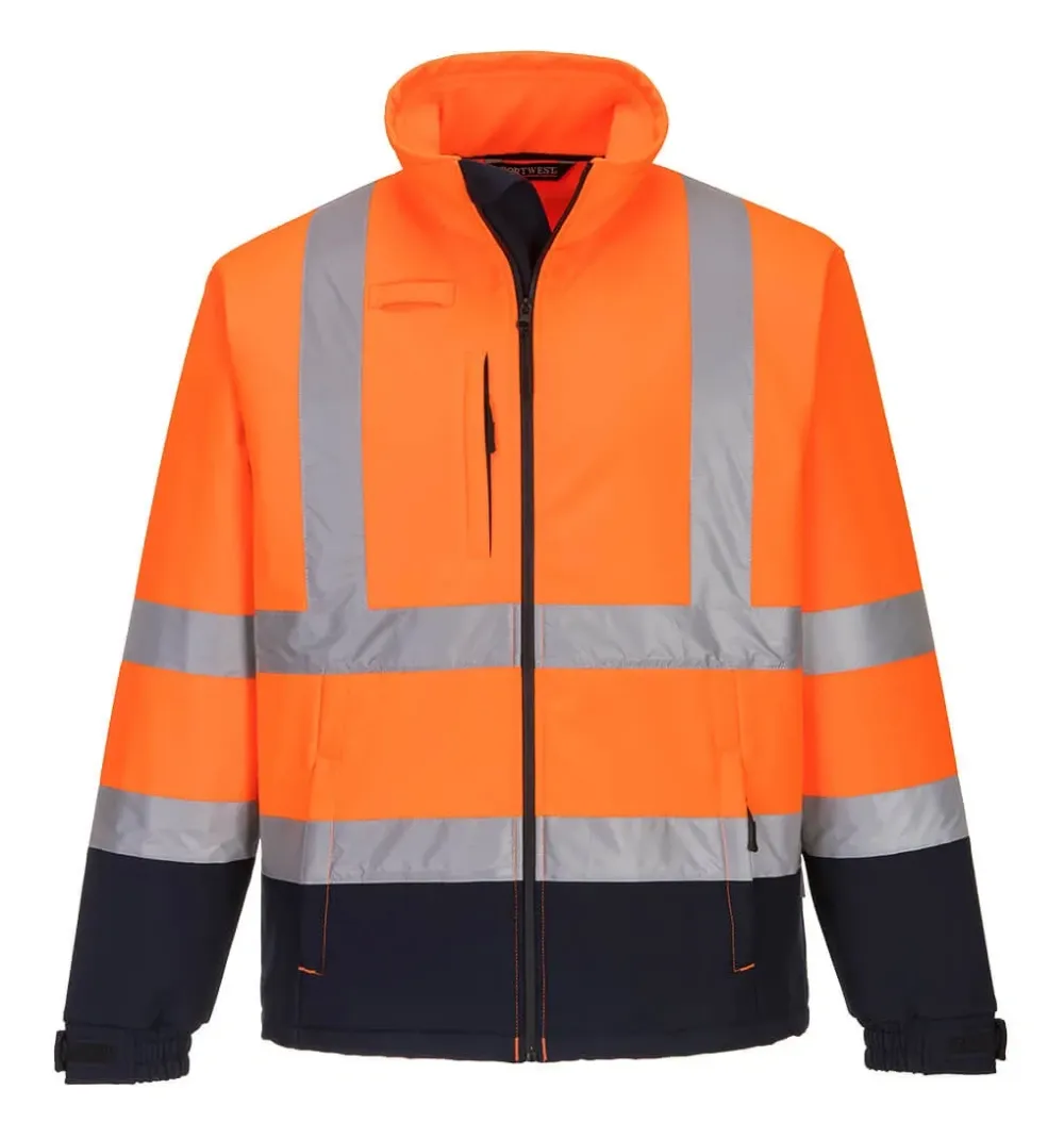 Portwest S425 Hi-Vis contrast Softshell (3L) Oranje/marine voorkant