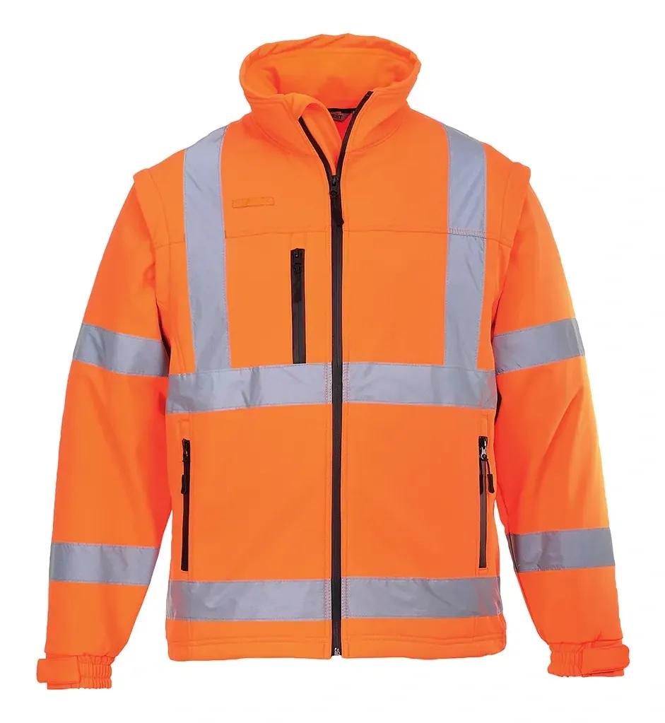 Portwest S428 Hi-Vis Softshell Jack (3L) Oranje voorkant