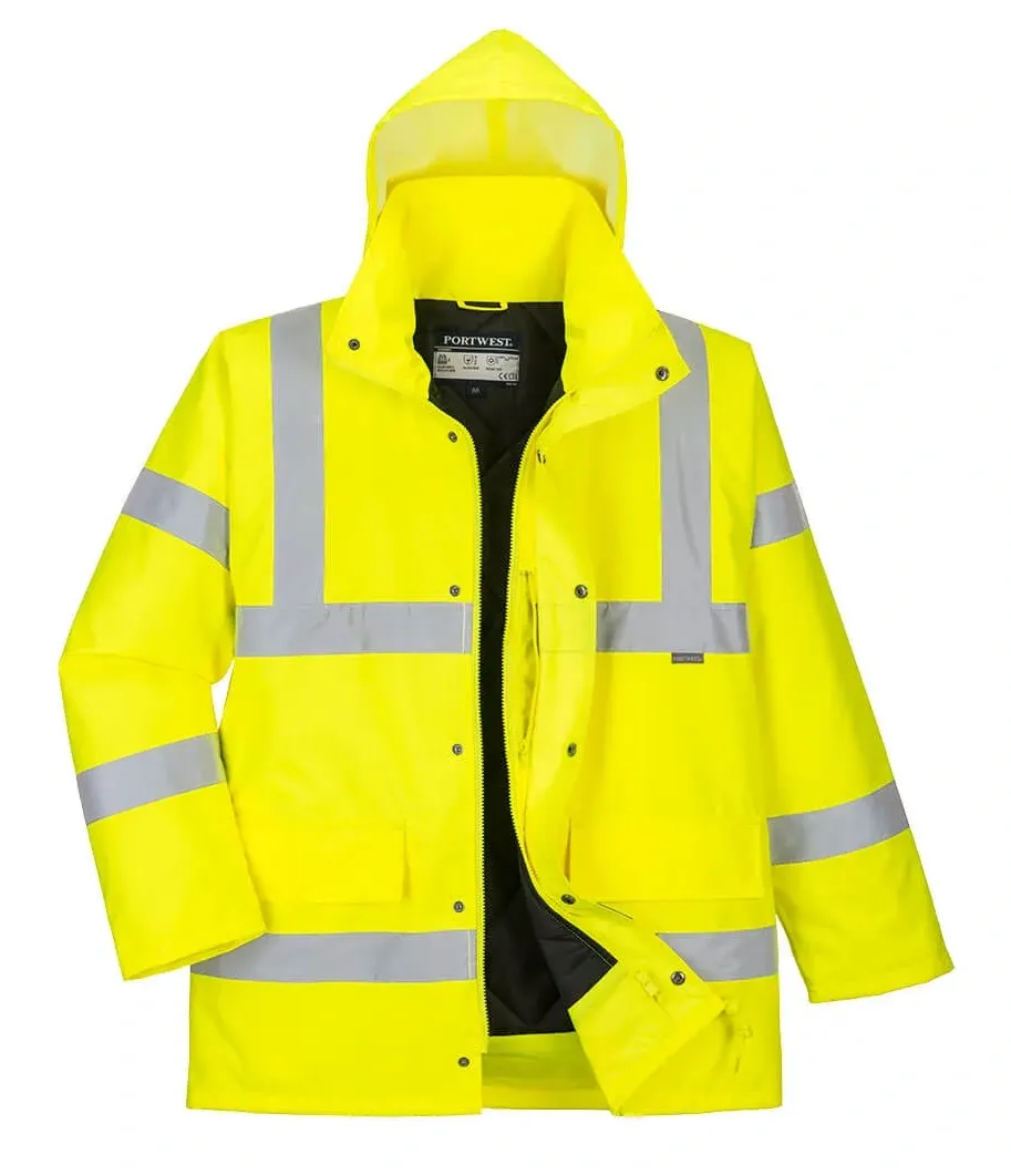 Portwest S461 Hi-Vis Ademend Winter Traffic Jack Geel voorkant