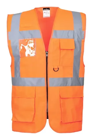 Portwest S476 Berlin Hi-Vis Executive Vest Oranje voorkant