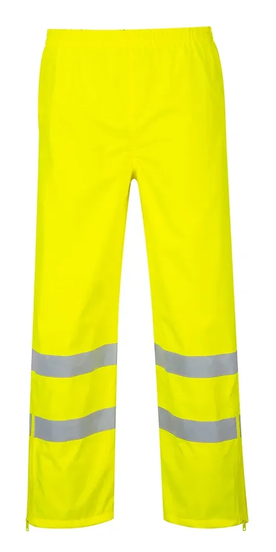 Portwest S487 Hi-Vis Ademende Broek Geel voorkant