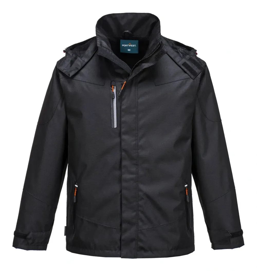 Portwest S555 Regenjack Zwart voorkant
