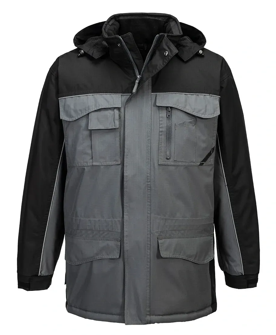 Portwest S562 RS Parka Zwart/grijs voorkant