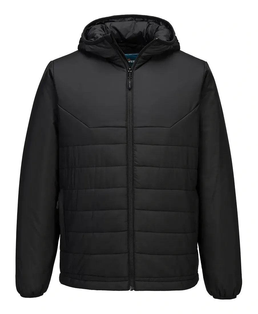 Portwest S608 Professionele geïsoleerd jack met capuchon Zwart voorkant