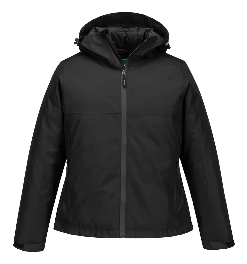 Portwest S612 Professionele winterjas voor dames Zwart voorkant