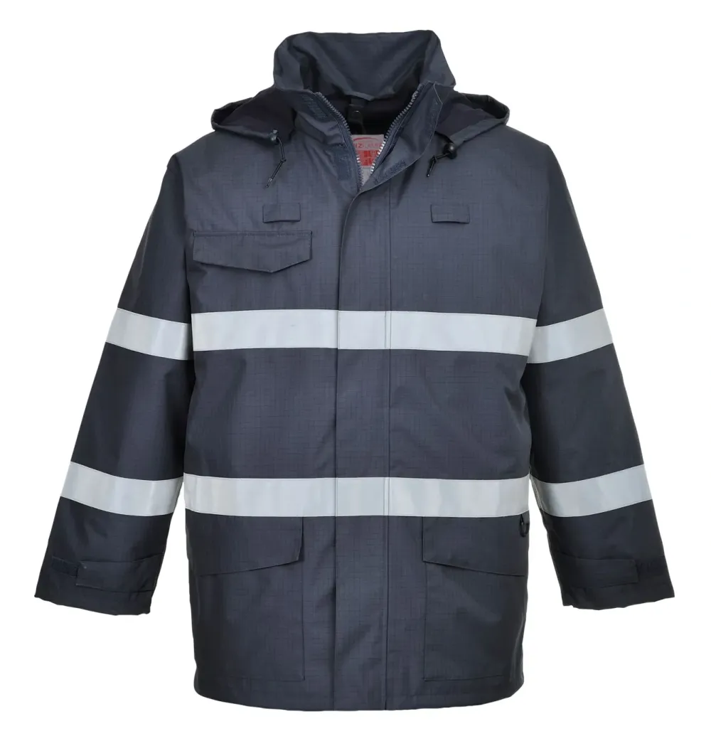 Portwest S770 Bizflame Regen Multi Beschermende jas Marine voorkant