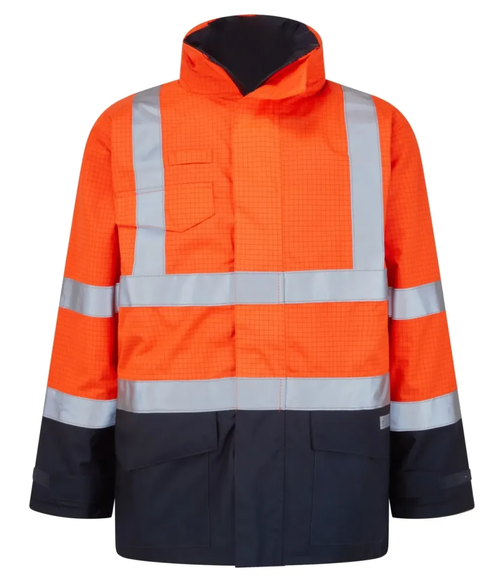 Portwest S779 Bizflame Regen Hi-Vis Multi-Beschermend Jack Oranje/marine voorkant