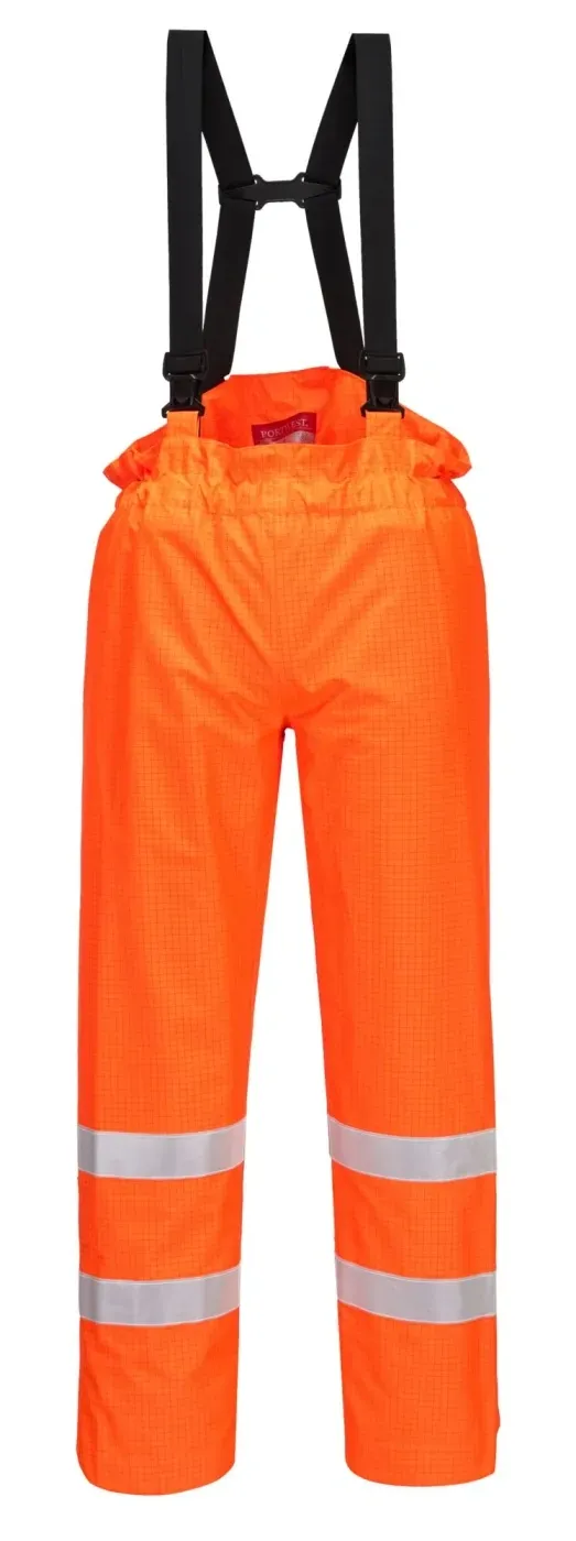 Portwest S780 Bizflame Regen Ongevoerd - Hi-Vis Antistatische FR Broek Oranje voorkant