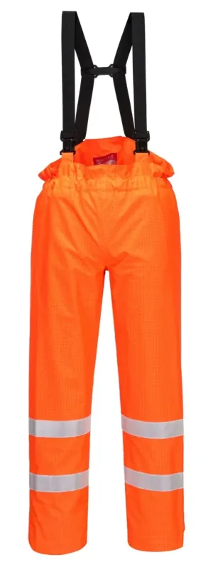 Portwest S780 Bizflame Regen Ongevoerd - Hi-Vis Antistatische FR Broek Oranje voorkant