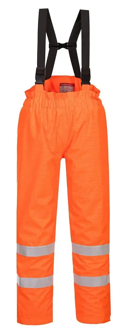 Portwest S781 Bizflame Gevoerde Regenbroek Hi-Vis Antistatisch FR Oranje voorkant
