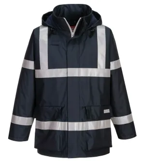 Portwest S785 Bizflame Regen, antistatische en vlamvertragende jas Marine voorkant