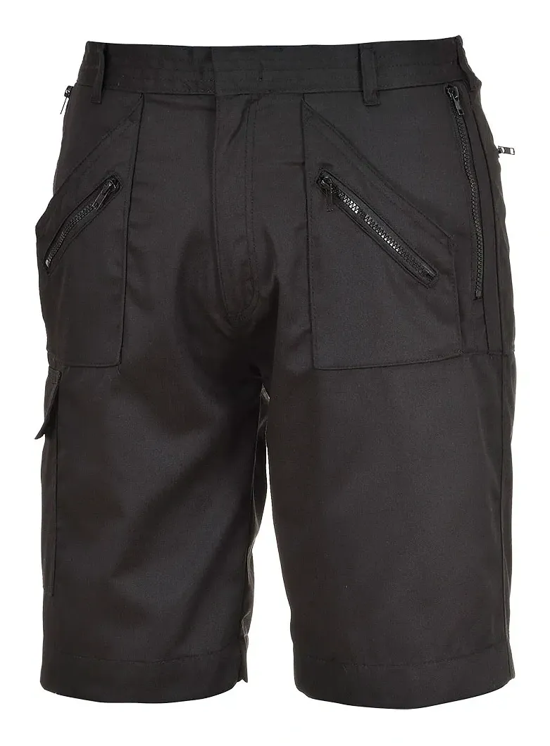 Portwest S889 Action Korte Broek Zwart voorkant