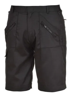 Portwest S889 Action Korte Broek Zwart voorkant