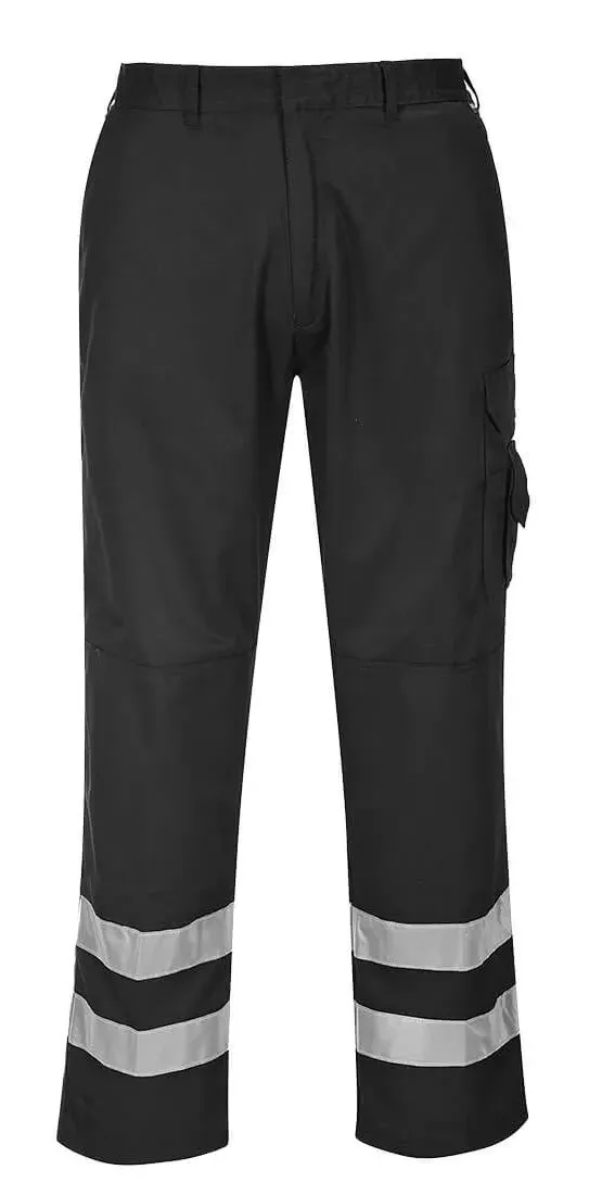 Portwest S917 Iona Safety Combat Broek Zwart voorkant