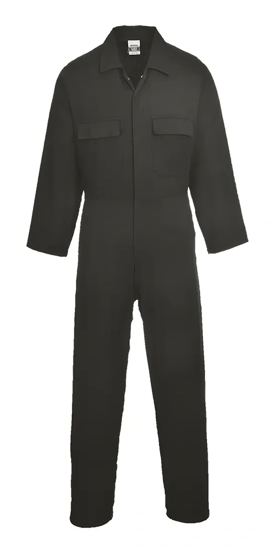 Portwest S998 Euro Work Katoenen Overall Zwart voorkant
