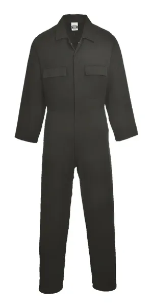 Portwest S998 Euro Work Katoenen Overall Zwart voorkant