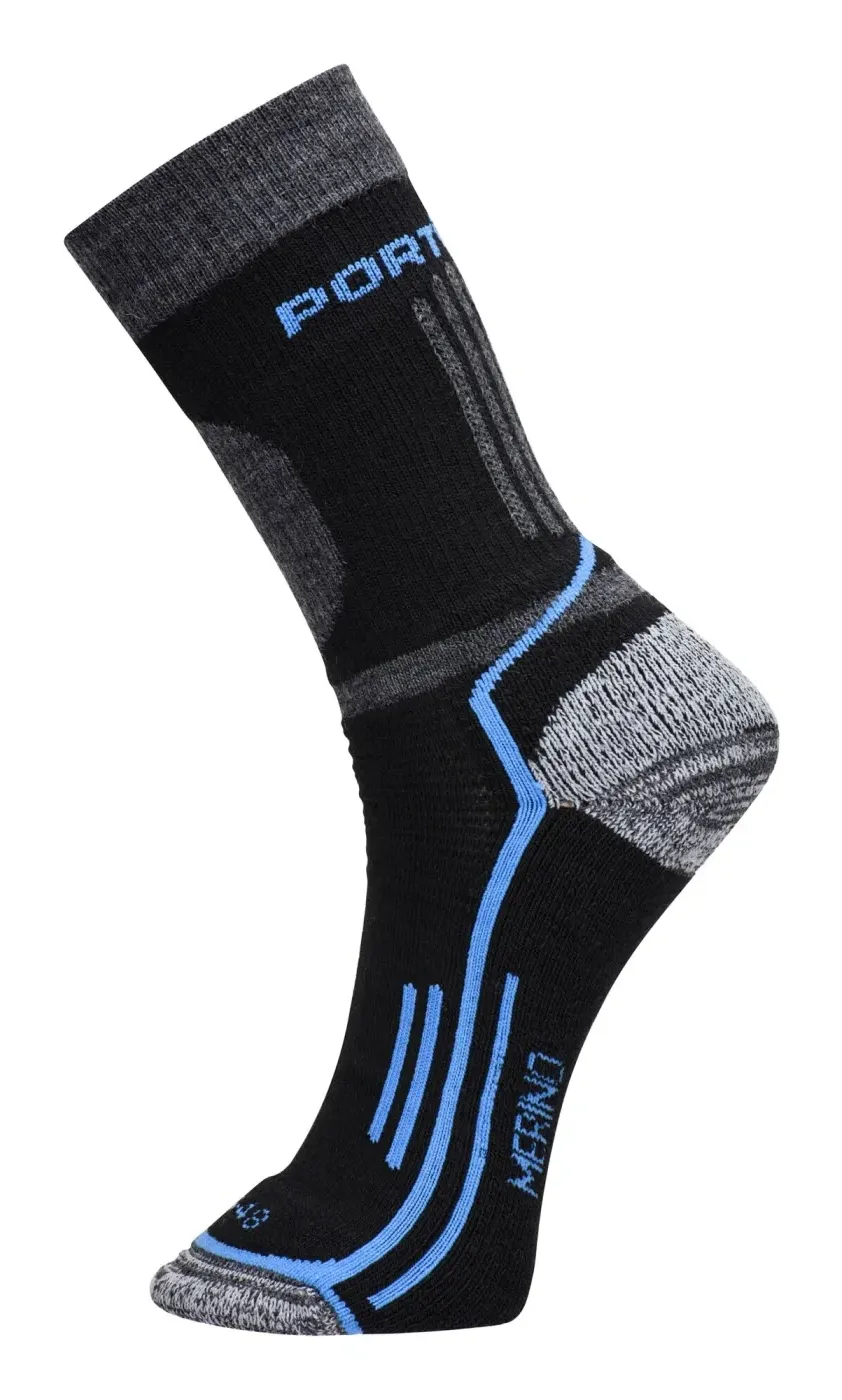 Portwest SK34 Winter Merino Sok Zwart voorkant