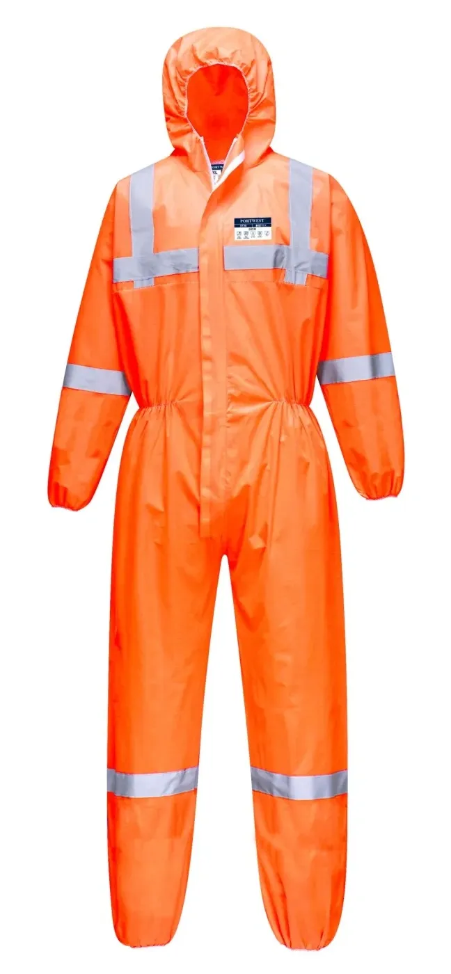 Portwest ST36 VisTex SMS Coverall Type 5/6 (doos van 50 stuks) Oranje voorkant